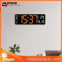 Ulight Modern Digitals Wall Clock Temp Hanging Adjustable Brightness Timming LED Display Mute USB For Decors Bedroom Home