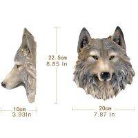 Wolf head Wall Mural New Resin Simulation Animal Figurines Wall Wolf Head Status Lion Figure Decor Bar Mural Sculptures Ornaments Home Accessories