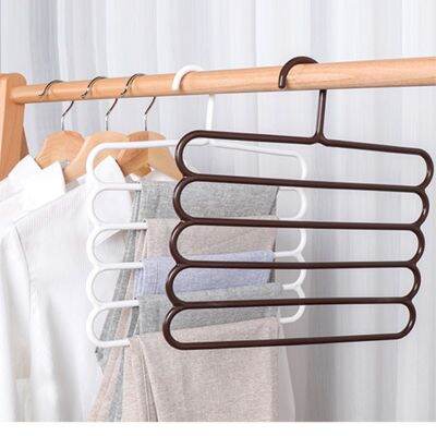 Pants Rack Multifunctional household Saving Space multi-layer Trousers Hanger 3pcslot Pants Closet color clothes peg 5 Layers