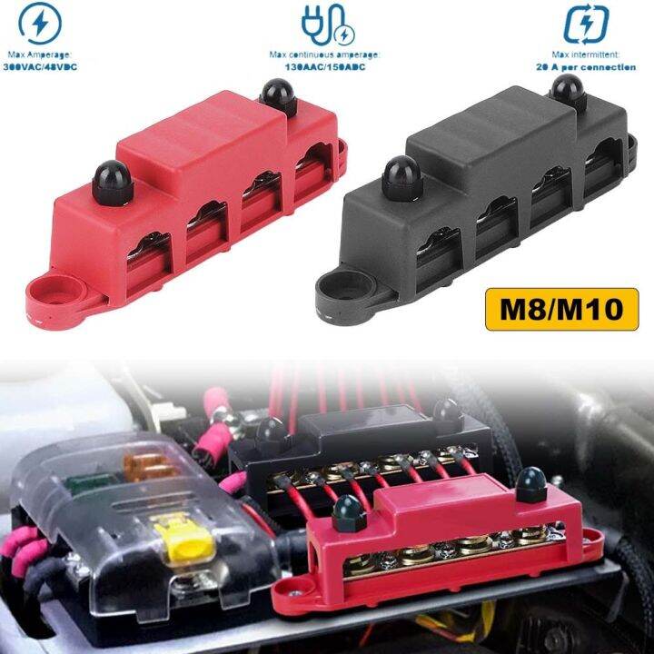 Universal 12V Power Distribution Block 250A Bus Bar Terminal Block M6