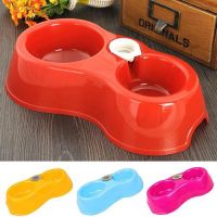 KT★s Dog Cat Automatic Food Supply Bowl Bottle Inserted Dual Drinking Feeding Bowls