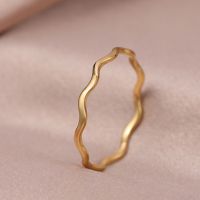 Stainless Steel Ring Minimalist Sea Wave Light Luxury Elegant Fashion Couple Rings For Women Jewelry Wedding Trendy Fine Gifts