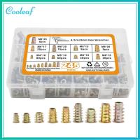 COOLEAF 245Pcs M4 M5 M6 M8 เม็ดมีดเกลียวสำหรับไม้ สังกะสีอัลลอยด์ น๊อตสกรู พร้อมประแจหกเหลี่ยม ขั้วต่อสลักเกลียว ชุดเฟอร์นิเจอร์ไม้