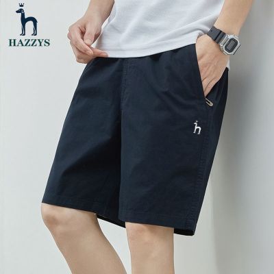 Hazzys Haggis กางเกงขาสั้นลำลอง5แต้มสำหรับผู้ชาย,กางเกงแฟชั่นผ้าคอตตอนสีกางเกงขาสั้นกระเป๋าซิปสำหรับฤดูร้อน