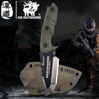 HX OUTDOORS 100% D2 MINI Mercenary Tactical Knife 17CM G-10 Handle With Kydex Sheath Hunting Knife Straight Knife EDC แคมป์ปิ้ง/ตกปลา/ปีนเขา/ดำน้ำ มีดพับที่ผู้ชายต้อง