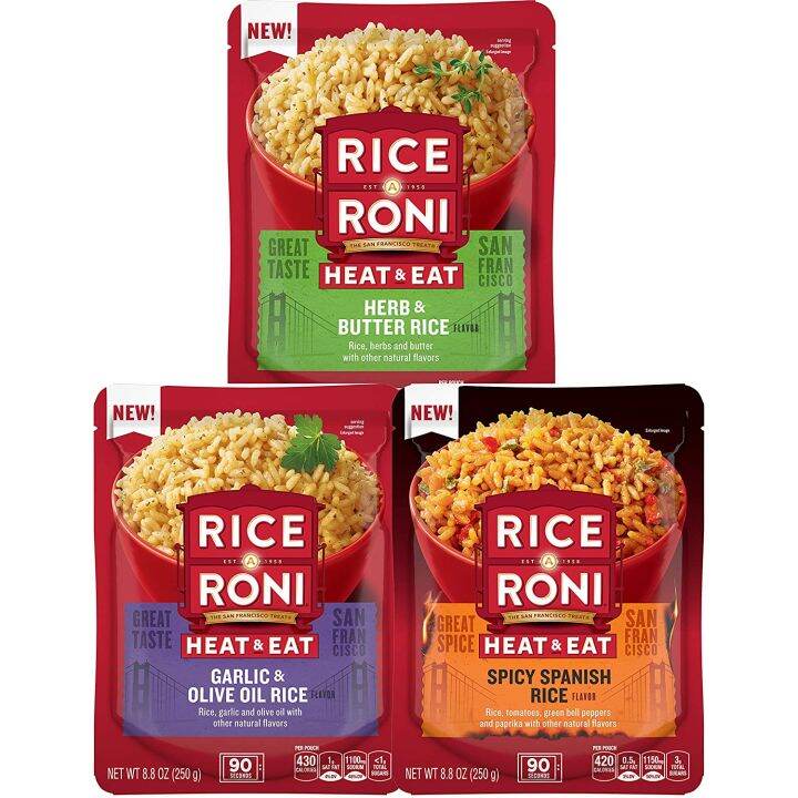 Rice A Roni Heat & Eat Rice, 3 Flavor Variety Pack, (6 Pack) | Lazada PH