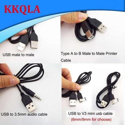 QKKQLA Usb 2.0 Type A Male To B Male Mini Usb Printer Cable 3.5Mm Audio V3 Charging Extension Cable Connector Adapter Cord Wire