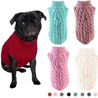 Winter Puppy Warm Sweater Turtleneck Pet Dog Knitting Clothes for Small Medium Dogs Kitten Vest Chihuahua Pullover Bulldog Coat