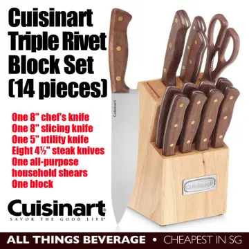 Cuisinart 14-Piece Triple Rivet Walnut Cutlery Block Set