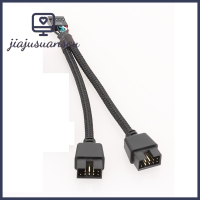 JIAJUSUANSOU 9ขา1ตัวเมีย2สายพ่วง USB ตัวผู้10ซม. แกนสายไฟทองแดงเสียง HD สายพ่วงที่มีประโยชน์ตัวแยก Y PC DIY