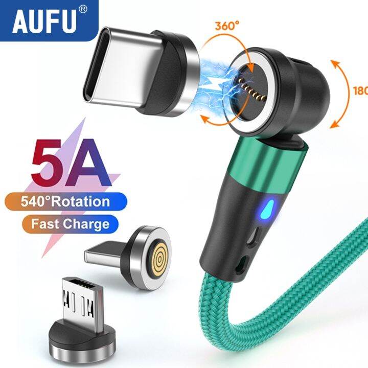 chaunceybi-aufu-5a-magnetic-cable-540-rotate-fast-charging-usb-type-c-iphone-14