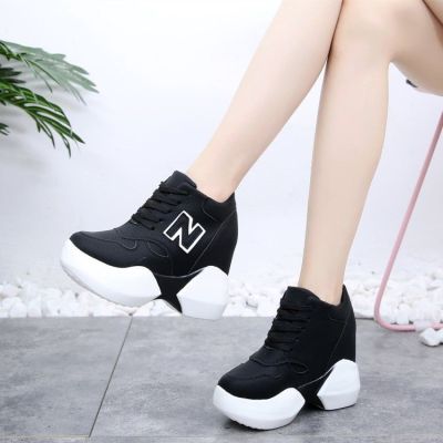 ∈Super high heels 12 cm thick bottom within the height waterproof platform casual sports shoes spring and summer Korea
