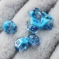 【YF】 2023 Resin Dice 7PCs Dnd Set Solid Polyhedral D D DND For Role Playing Rpg Rol Pathfinder Board Game Dragon Scale Gifts