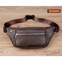 【Ready Stock】 ✘♂☸ C23 100 Genuine Leather waist bag Travel Fanny Pack For Mens and Womens chest bag phone bag Cowhide wallet sport belt bag