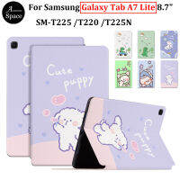 การ์ตูนน่ารักปลอกสำหรับ Samsung Galaxy Tab A7 Lite 8.7 "SM-T225 SM-T220 SM-T225N Casing Tablet คุณภาพสูง PU ฝาปิดหนังแบบพับตั้งเป็นฐานได้ T220 T225