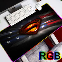 Superman 900x400mm XXL DIY RGB Gaming Mousepads LED Light Anime Mouse Pad Mat Big XL Gamer Gaming Playmat Large Customized Desk Keyboard Mousepad for Naruto CS GO