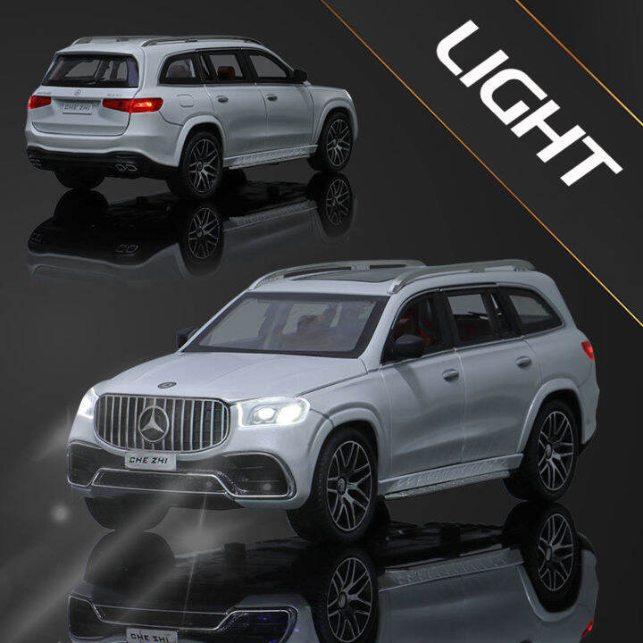 rum-1-24-scale-mercedes-benz-gls63-amg-alloy-car-model-light-sound-effect-diecast-car-toys-for-boys-baby-toys-birthday-gift-car-toys-kids-toys-car-model-car-boys-toys-model-collection-hot-wheel