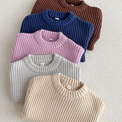 Baby Boys Girls Knit Sweater Clothes Autumn Toddler Infant Kids Knitwear Cotton Soft Winter Long Sleeve Baby Pullover Tops 0-6Y