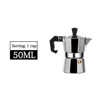 1cup2cup 50ml100ml Italian Aluminum Mocha Espresso Percolator Pot Stovetop Coffee Maker Percolator Moka Pot Machine Teapot