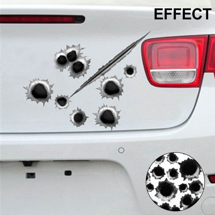 Stickers Car Stickers 3d Bullet Hole Funny Decal Car Covers Motorcycle