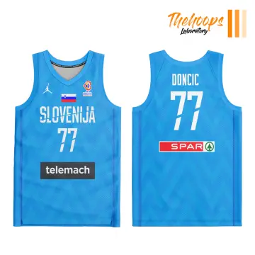 Luka Doncic Slovenia Euro Basketball Jersey blue Throwback 
