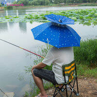 Latutterfly ร่มตกปลากลางแจ้งแบบพกพาพับ Double-Layer Windproof Uv-Proof Head-Mounted Sunshade Hat【cod】