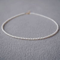 NEW 16" AAA+ 5-6mm Real natural Freshwater white Nearly circular pearl necklace