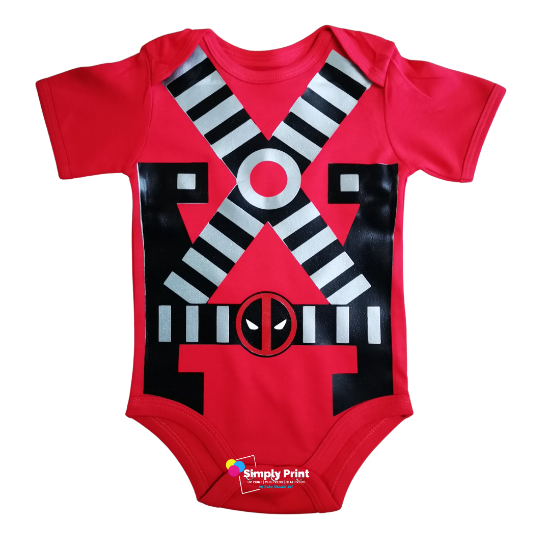 Baby Deadpool superhero Romper Babygrow Sleepsuit Playsuit Gift 100% Cotton 0-12 
