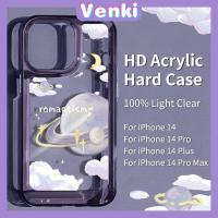 VENKI - iPhone Case HD Acrylic High Quality Hard Case Metal Button Protection Camera Shockproof Fantasy Planet Compatible For iPhone 14 13 12 11 Pro Max xr xs max