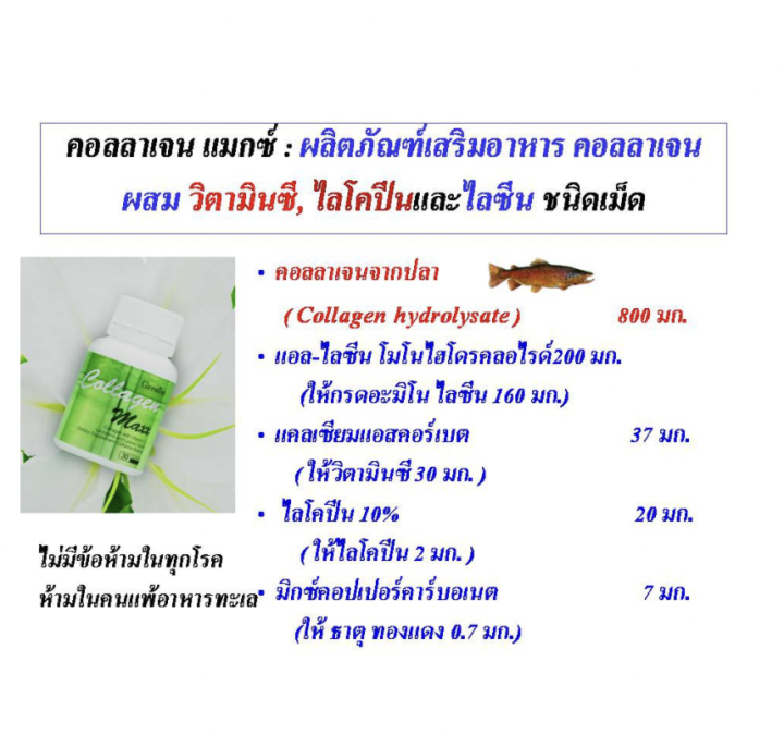 คลอลาเจน-กิฟฟารีน-คอลลาเจนแมกซ์-collagen-maxx-giffarine-คอลาเจน-ผสมวิตามินซี-ไลโคปีน-และไลซีน