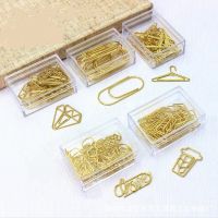 8pcs Gold Paper Clips Creative Interesting Bookmark Clip Memo Clip Shaped Paper Clips for Office School Home