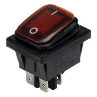 Hot Selling Waterproof Boat Rocker Switch KCD4-2X1N Perforate 29 X 22 Mm 4 Pin ON - OFF Power Switch With 220V Light