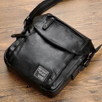 ❄ New soft leather mens shoulder bag genuine leather texture hanging bag casual backpack Messenger bag mens large-capacity mens bag trendy brand
