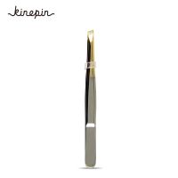 Eyebrow Tweezer Professional 24K Plated Gold Stainless Steel Slant Tip Eyes Tweezer Clip For Face Hair Removal Make Up Tools