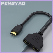 PENGYAO Cáp chuyển đổi chia HDMI 1080p 2 cổng kép Bộ chia Y 1 trong 2 đầu