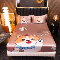 Ice Cooling Fitted Sheet for Queen Bed funda de colchón Cartoon Printed Bed Cover for Kids King Bed Protectors Smooth Bed Sheets