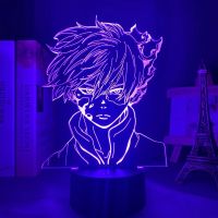 3D Led Anime My Hero Academia Shoto Todoroki Led Night Light Lamp for Room Deco Birthday Gift Shoto Todoroki 3d Lamp My Hero