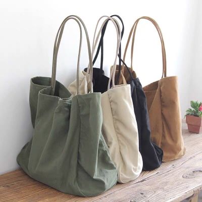 ●∏☄ Female Shoulder Bag Womens Canvas Bag Tote Bag Larger Capacity College Simple Leisure Handbag