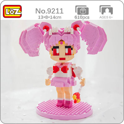 LOZ 9211อะนิเมะเซเลอร์มูน T Sukino U Sagi Chibiusa ทหารตุ๊กตารุ่นมินิเพชรอิฐบล็อกอาคารของเล่นสำหรับเด็กไม่มีกล่อง