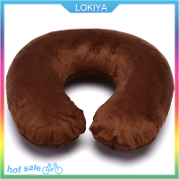 LOKIYA 1PC Inflatable Travel Neck pillow PVC U-shape หมอนนุ่มสำหรับรถพนักพิงศีรษะอากาศ