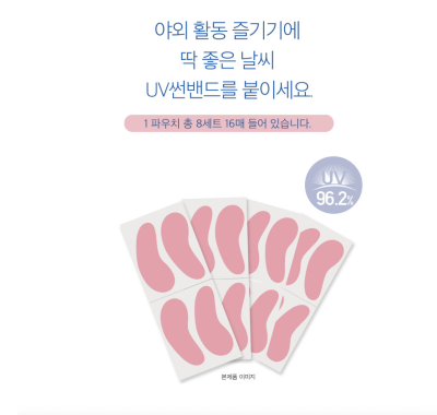[8 คู่]UV protection patch แผ่นแปะกันยูวี สีชมพูซากุระ สำหรับตีกอล์ฟ เทนนิส วิ่ง  สินค้าคุณภาพจากเกาหลี กาว Medical grade