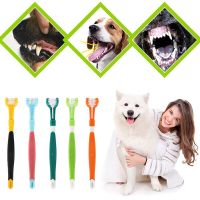 Three Sided Pet Toothbrush Dog Brush Addition Bad Breath Tartar Teeth Care Dog Cat Cleaning Mouth Toothbrush Pet Supplies Brushes  Combs