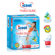 Băng vệ sinh ICOOL Thảo Dược Xanh 10 miếng có cánh mặt vải siêu mềm kháng