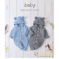 HGL♪Newborn Baby Boy Girls Bear Ear Knit Romper Hooded Wool Sweater Jumpsuit Outfits