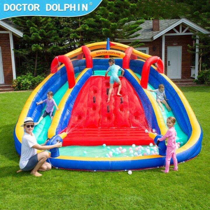 🔥Doctor Dolphin Waterpark Castle Slide Bouncer 73040 Double Slide