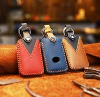 ✎ Car Handmade Genuine Leather Key Case Holder Wallet For Mazda 3 Alexa CX-3 CX4 CX5 CX8 2019 2020 3 Button Car Styling