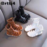 rttj4 ☒♘❁ The new 2021 girls summer Roman sandals hollow out side zippers cuhk childrens high help little girl fashion cool shoes boots