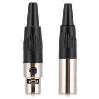 【cw】 1 Pair Pure Copper Casing Pins 3 Core MINI XLR Connector Audio Cable Welding Plug for wires up to 3.2mm in diameter