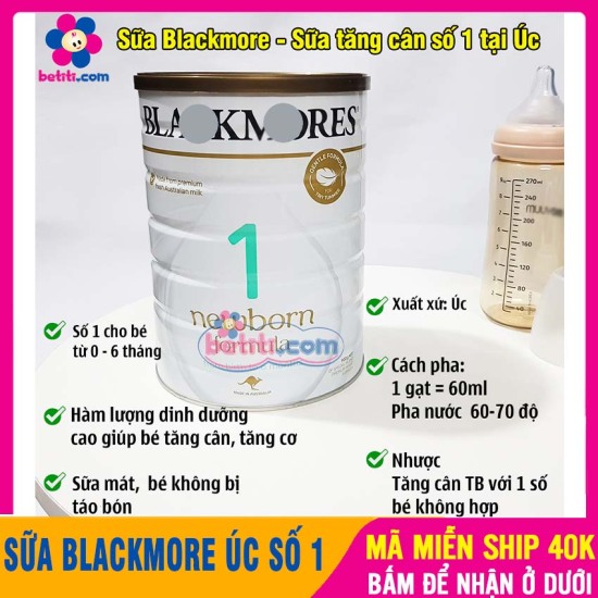 Sữa blackmore số 1cho bé từ 0 đến 6 tháng, giàu canxi, viamin - ảnh sản phẩm 1
