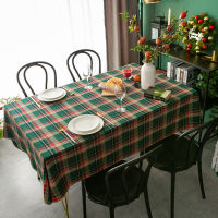 Happy New Year Rectangular Tablecloth Red Plaid Christmas Decorations Coffee Table Cover Mat Coat Party Dinning Table Cloth